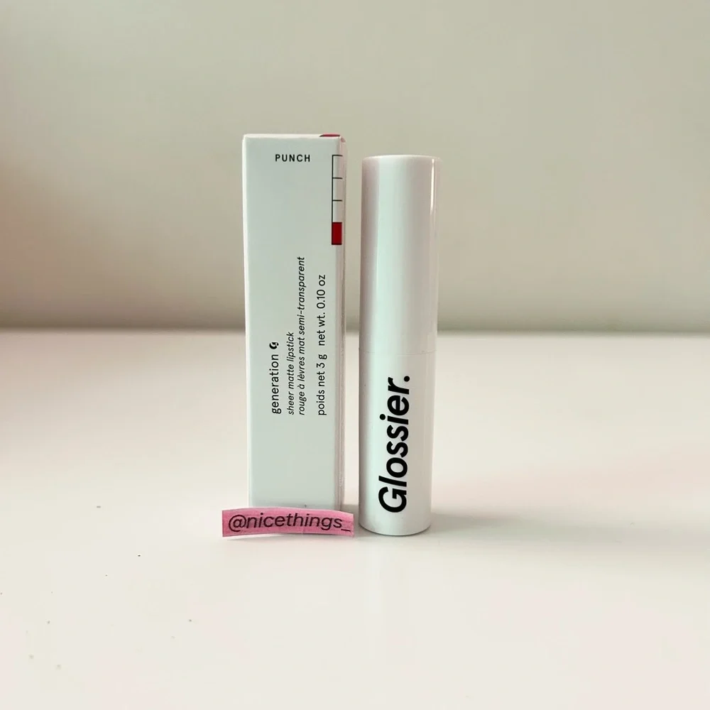 GLOSSIER Generation G Sheer Matte Lipstick in Punch 3 g Full Size - Picture 2 of 12